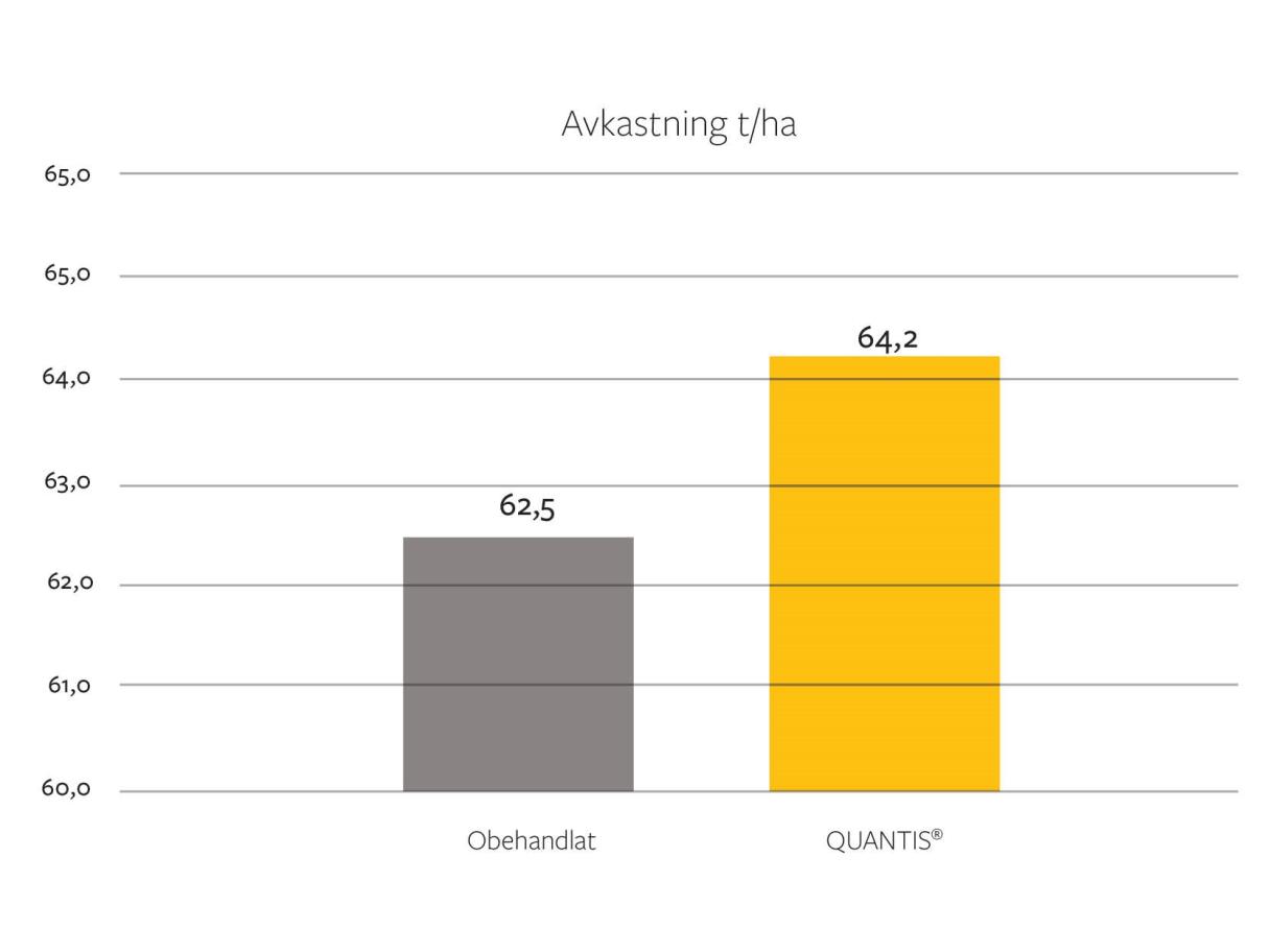 Quantis avkastning tons/ha